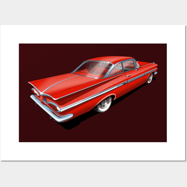 1959 Chevrolet Impala in Roman Red Wall Art by candcretro